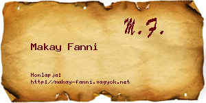 Makay Fanni névjegykártya